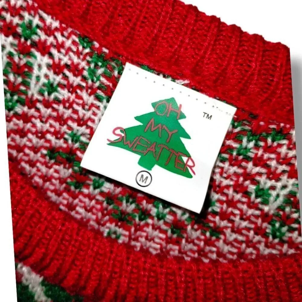 Oh My Sweater‎ Unisex Sz Medium Christmas Ugly Vacation Reindeer Mating